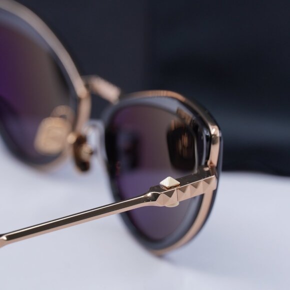 Valentino VIII VLS-102A Cat Eye Sunglasses - Black Rose Gold\\Grey main image 4